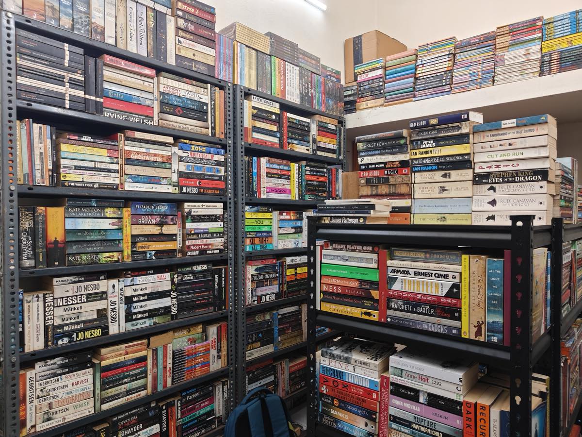 Another view of the library shelves